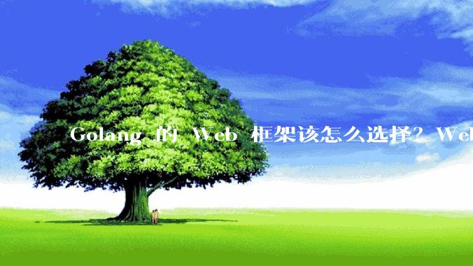 Golang 的 Web 框架该怎么选择？Web 开发又该怎样学？